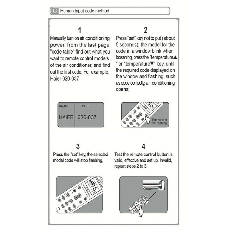 1pc Universal Wireless IR remote controls K-1028E Ac Digital Lcd Remote Control For Air Condition