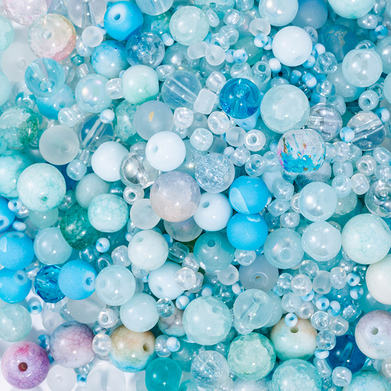 50g Glass Beads Assorted Colourful Round Loose Beads DIY Lamp Work Beads for Bracelets and Necklaces Jewelry Making Supplies: PURPLE