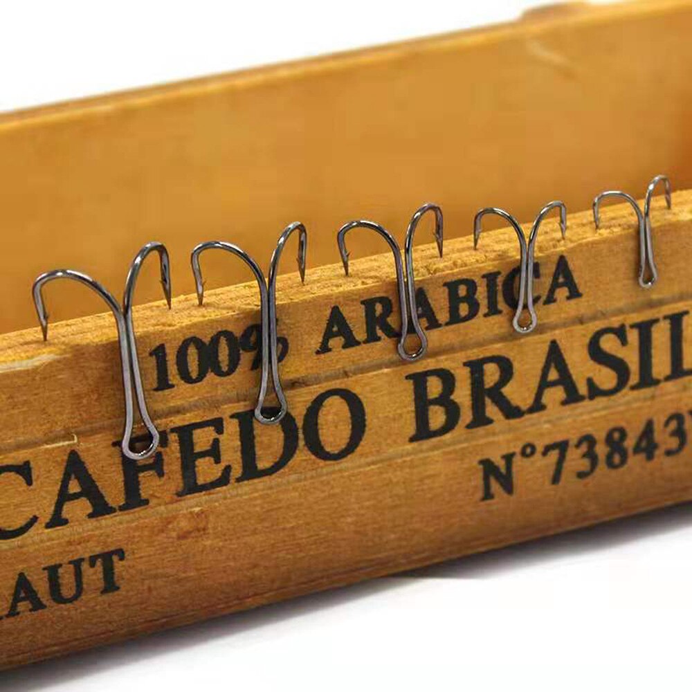 10 unids/lote de anzuelos dobles de vástago largo, anzuelos de pesca para atar moscas, anzuelo doble sin malezas para plantilla de señuelo suave, accesorios para aparejos de pesca de carpa y lubina
