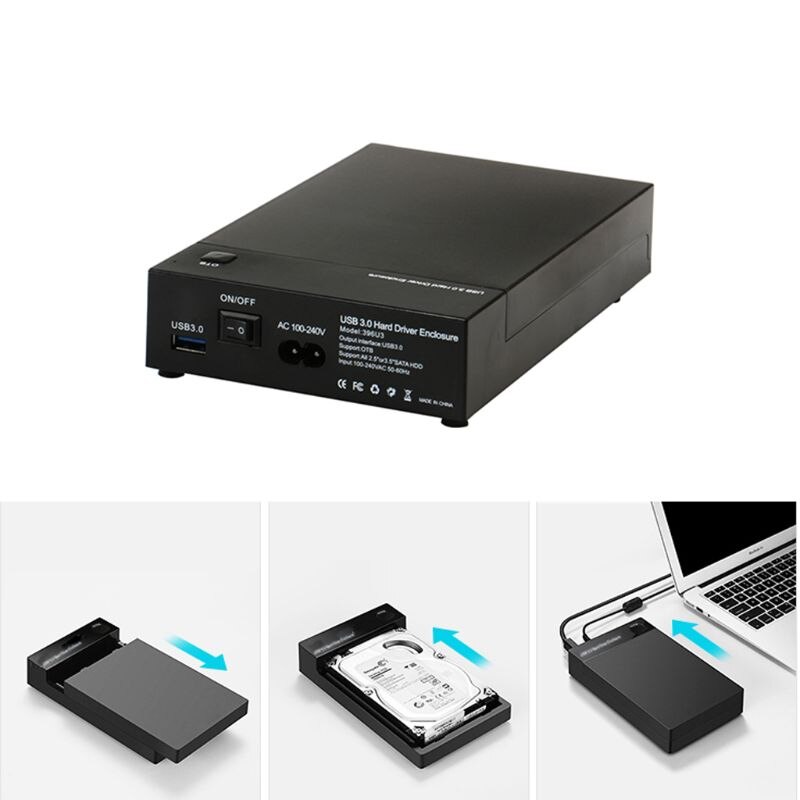 Eu/Au/Us/Uk Plug Hdd Behuizing USB3.0 Om SATA3.0 Dual Hoge Snelheid 2.5 "3.5" ssd Sata Harde Schijf Schijf Externe Behuizing Hd Box Portabl