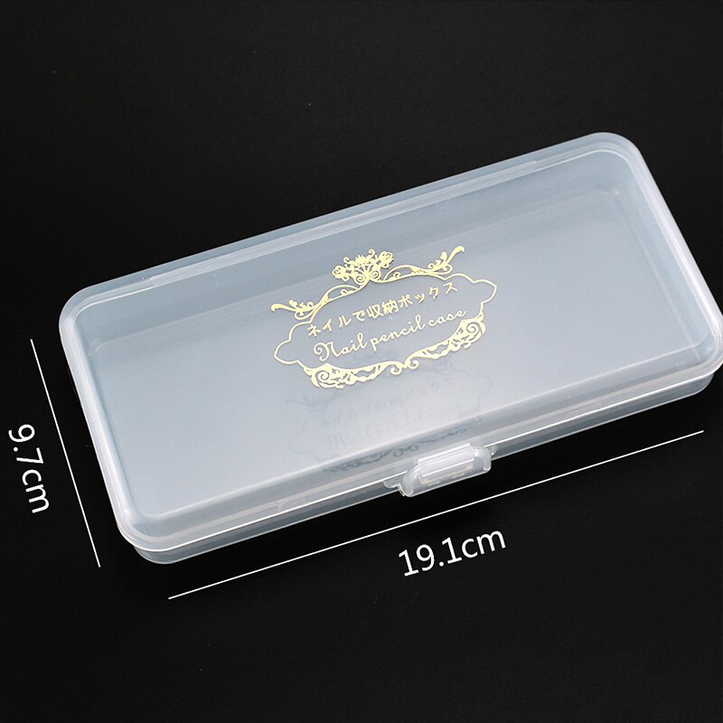 Transparent Plastic Storage Box Empty Rectangle Holder For Nail Art Tools Nail Files Brushes Scissor Pusher Place Container