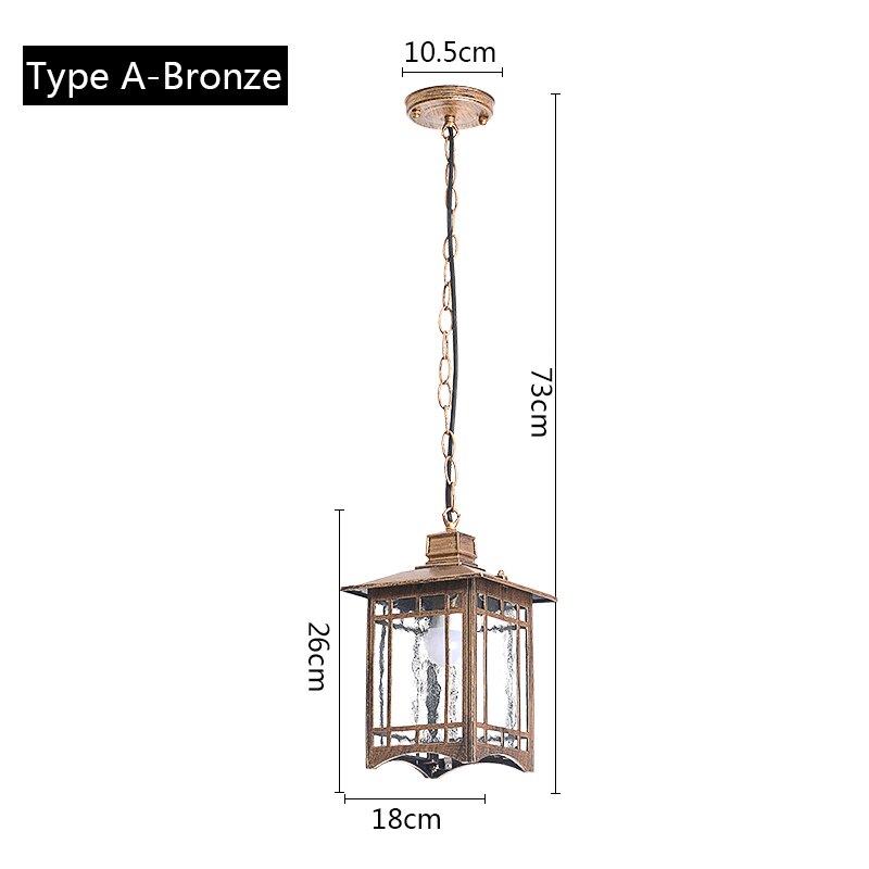 Lampes suspendues imperméables européennes en plein air rétro village lustre balcon couloirs lumières raisin support lampe à suspension luminaire: Type A bronze