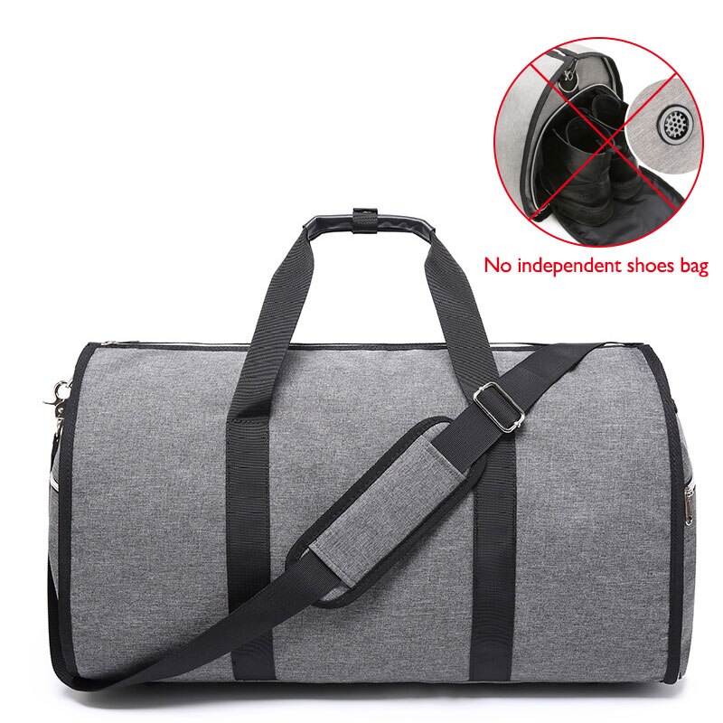 OZUKO Large Capacity Men Travel Bag Multifunction Suit Storage Hand Luggage Bags for Trip Waterproof Duffle Bag with Shoe Pocket: D-Gray (no shoe bag)