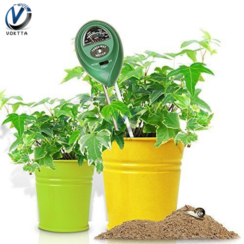 Comprobador de PH del suelo multifuncional, medición de la intensidad de la luz solar y la temperatura del Medidor de PH Digital, 3/4/5 en 1, para plantas de jardín