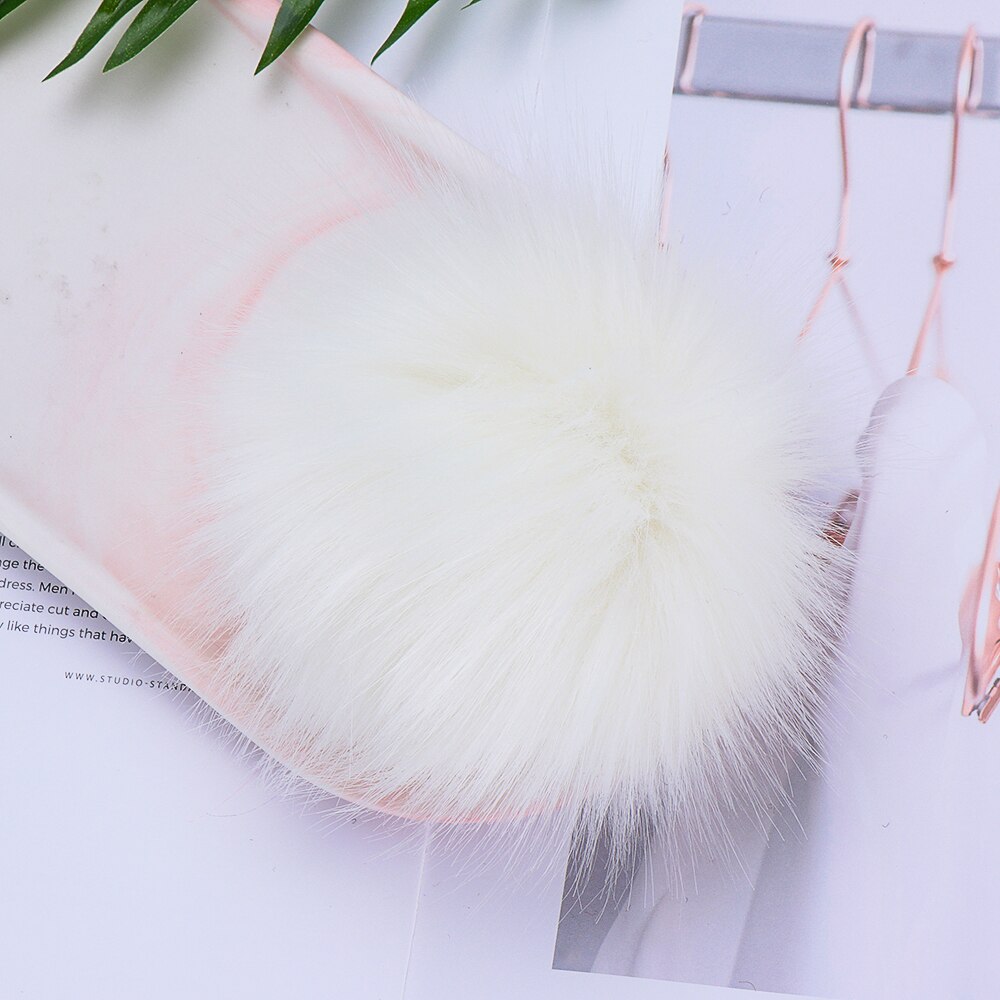 1pc boules de poils en fausse fourrure de renard douces et colorées, bouton-pression, boucle, bonnet tricoté, pompon, sacs à vêtements, accessoires de couture, outils