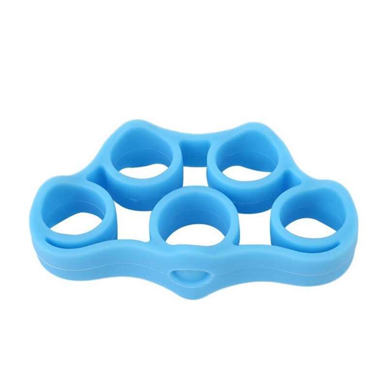 Silicona deportes dedo agarre fuerza entrenador resistencia mano agarre muñeca estirador expansor de dedo ejercicio dedo resistencia: Azul cielo