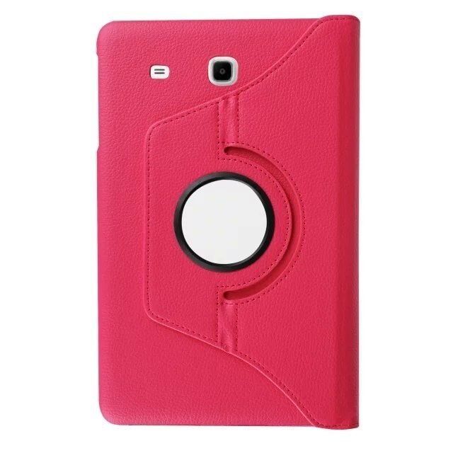 360 Rotating Case Stand Cover For Samsung Galaxy Tab E 9.6" SM-T560 T561 PU Leather Stand Smart Tablet Tablette Stands Fundas: rose red