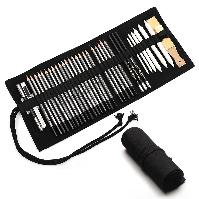 27/39pcs Sketch Pencil Set Sketching Drawing Kit Wood Pencil Pencil Bags For Painter School Students Art Supplies