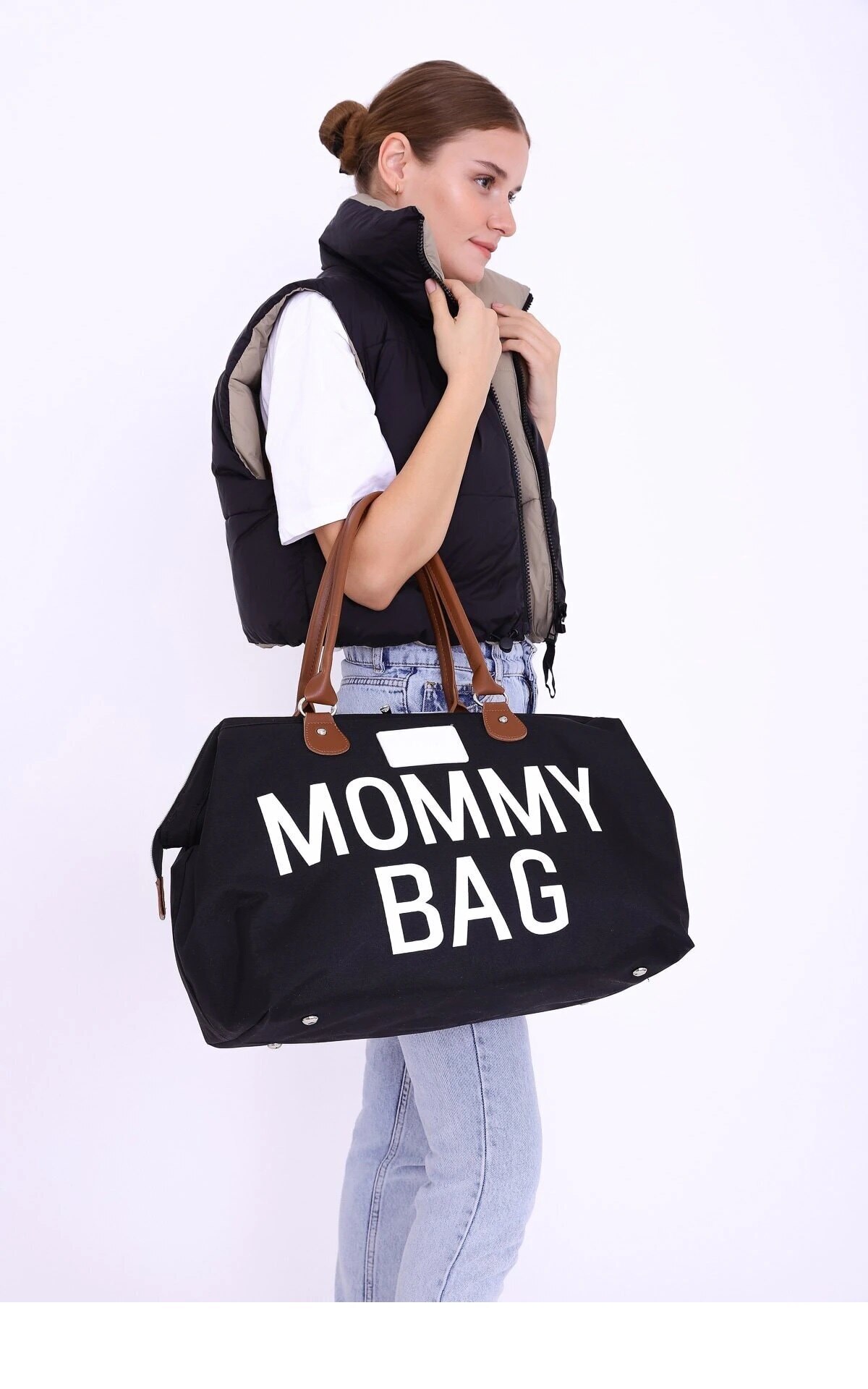 Trager Mommy Bag Striped Mother Baby Care Backpack