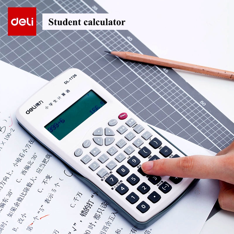 Deli 1726/1728 Primary school & Middle school calculator multi-function student scientific calculators large screen AAA battery