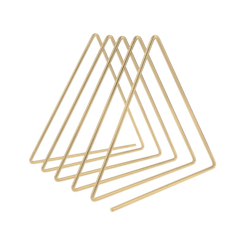 Iron LP Record Rack Triangle Book Magzine Holder Desk Record Storage Organizer: Gold XS