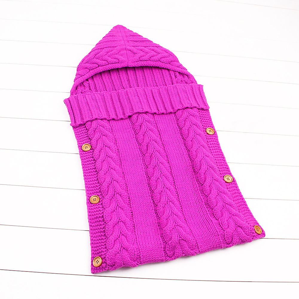 Pasgeboren Baby Winter Kinderwagen Wrap Deken Voetenzak Warm Gebreide Haak Inbakeren Anti-Kick Slaapzakken Peuter Baby Slaap Zak: 15