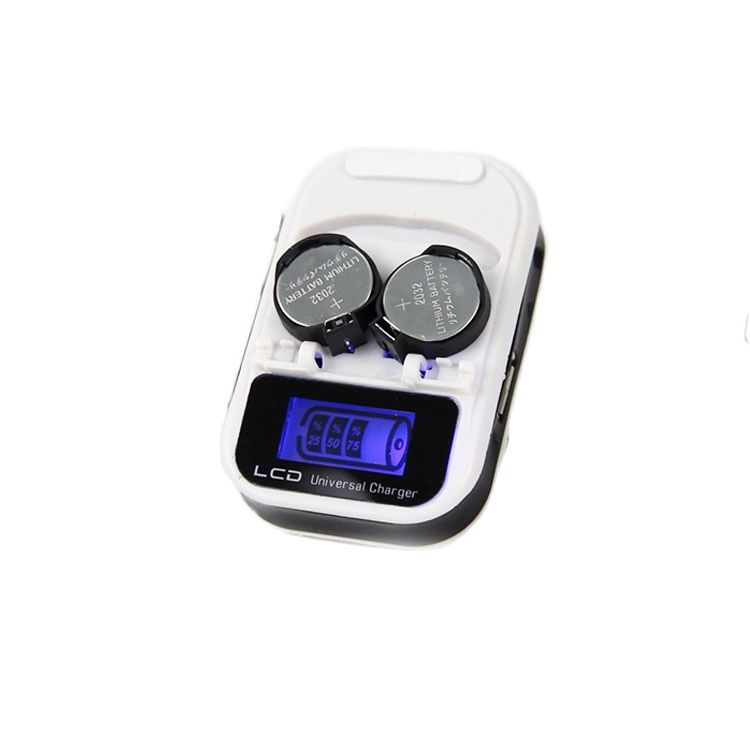 3.6V Lcd Eu Plug Knop Batterij Oplader Opladen Voor Lir2032 Lir2025 Lir2016 Ml2032batteries CR2032