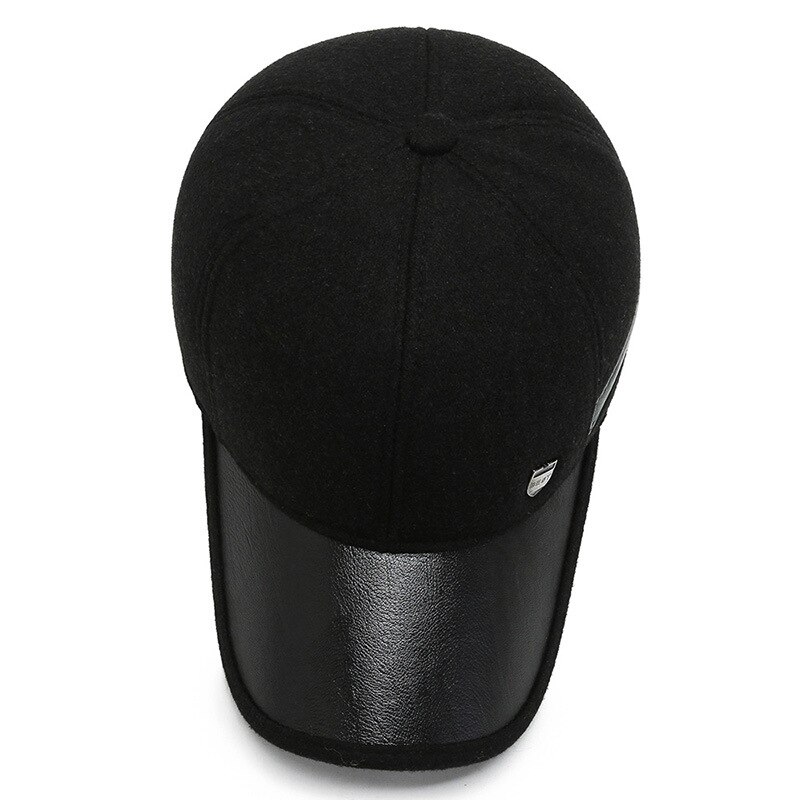 Mannen Winter Warm Baseball Caps Met Oorkleppen Winddicht Fleece Winter Oorklep Cap Piekte Baseball Cap Met Oorbeschermers Metalen Gesp