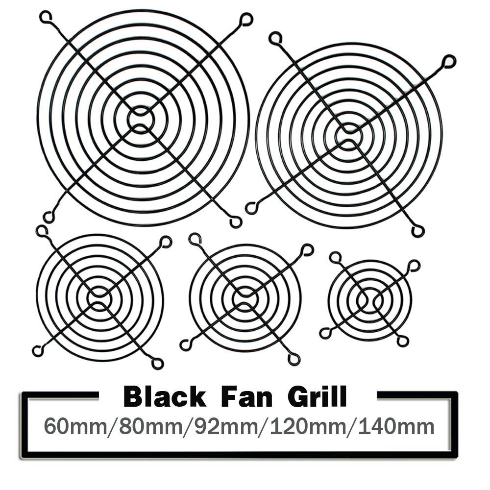 5PCS 60mm 80mm 90mm 92mm 120mm 140mm Black Metal Mesh Vinger Guard Beschermende netto Fan Grill Computer Case Fan Grill