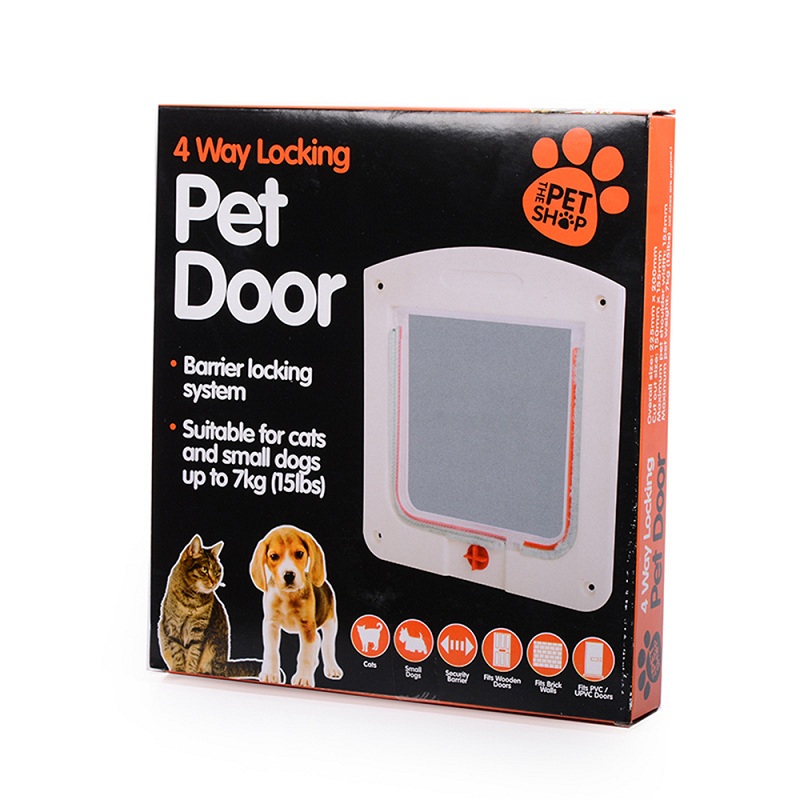 4 Way Pet Cat Puppy Dog Gates Door Lock Lockable Safe Flap Door puertas para perros door for the cat