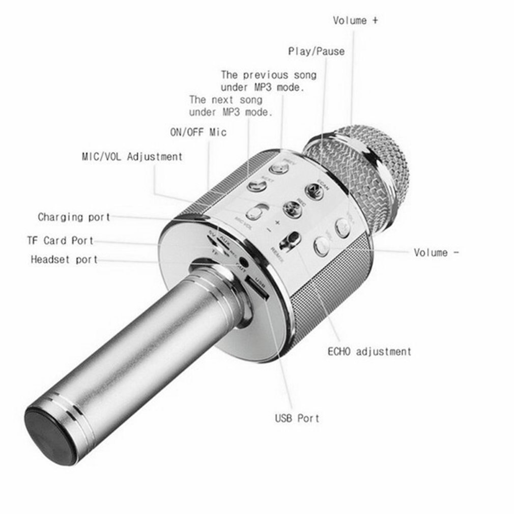 Handheld Draadloze Bluetooth Microfoon Ktv Karaoke Microfoon Met Luidspreker Voor Ios Android Telefoon Computer Karaoke