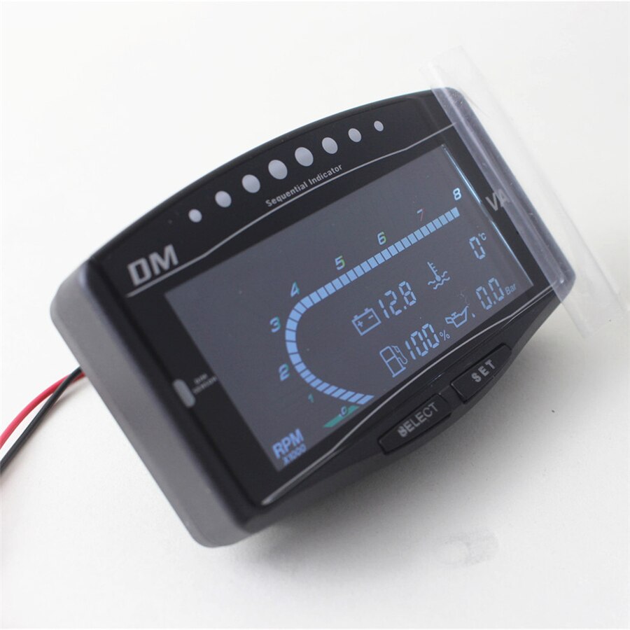 Universal- 5 in 1 12 v/24 v Lkw Auto LCD Digital Öl Manometer Volt Voltmeter Wasser Temperatur kraftstoff Messgerät Tachometer