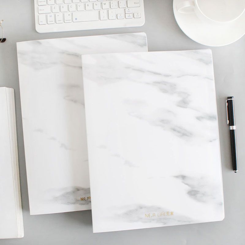 Marble Pattern Multi-Layer Transparent PP A4 File Folder Document Information Book Bag for Office School Students Supplies