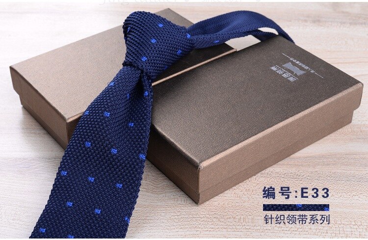 GUSLESON 6cm Slim Knit Tie for Men Business Leisure Skinny Necktie Burgandy Colorful Striped Dots Weave Ties