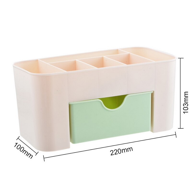 Organizadores de maquillaje de plástico, caja de almacenamiento, cajones cosméticos, caja para presentación de joyas, Organizador: green