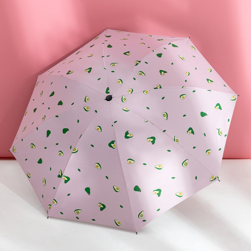 Frauen Blumen Regenschirm UV Schutz Winddicht Faltung Kompakte draussen Reise Sonne Schirme Beste Preis Großen Regenschirm: Rosa Avocado