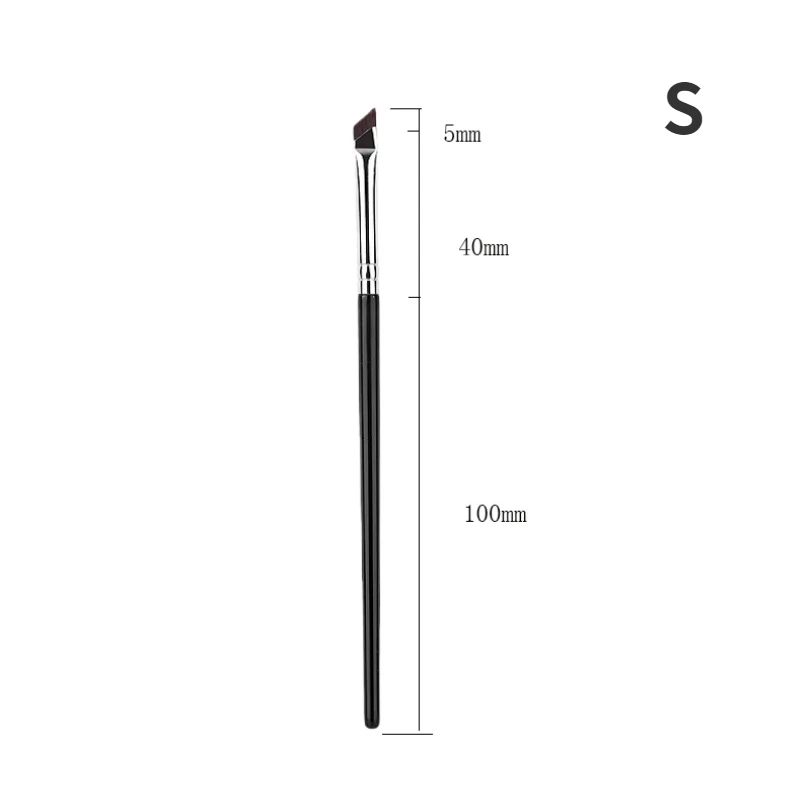Upgrade Blad Eyeliner Borstel Ultra Dunne Fijne Hoek Platte Wenkbrauw Borstel Liner Wenkbrauw Plaats Make-Up Precieze Detail Borstel: Black