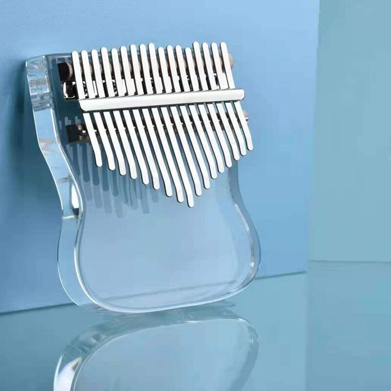 Kalimba 17 Keys Crystal Full Transparent Thumb Piano Acrylic African Mbira Calimba Finger Piano with Tuning hammer Kalimba Case: Small waist