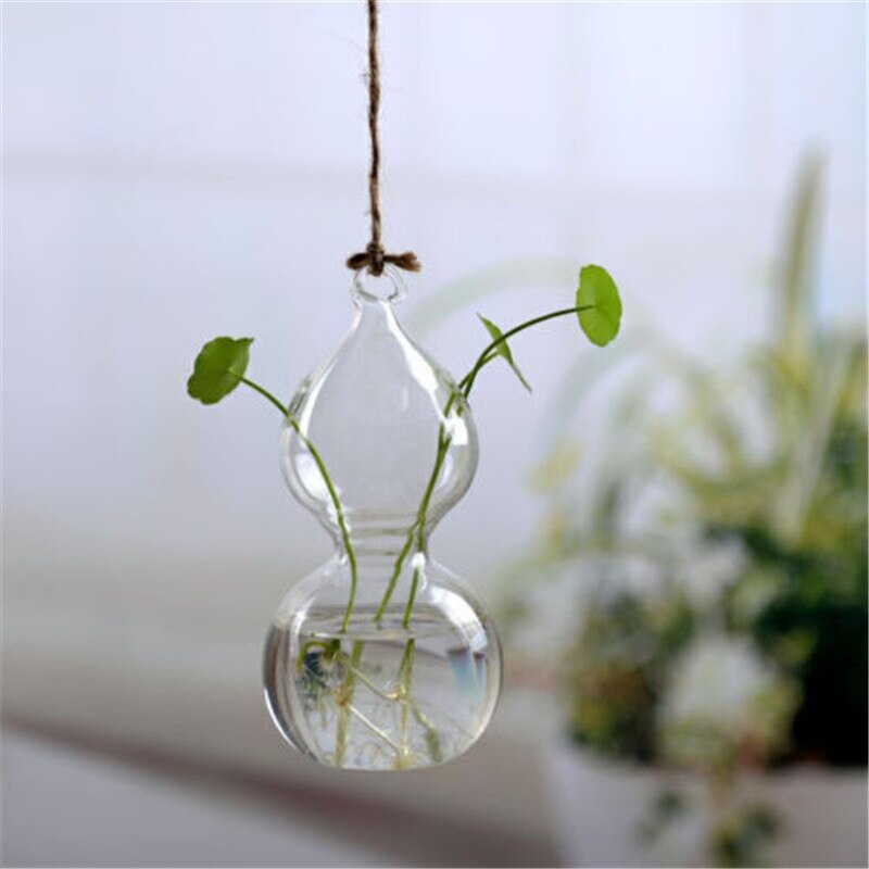 Flower Hanging Vase Glass Planter Plant Terrarium Container Home Wedding Deco