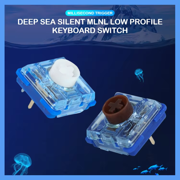 Kailh Deep Sea Silent Switch Mini Low Profile Linear tactile 1353 Lonely Island Whale Mechanical Keyboard Switch Hitbox laptop