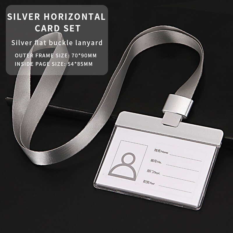 Anti-magnetisk kort kontor skole sygeplejerske adgangskort lanyard nøglering id kort holder aluminium legering akryl materiale: 7