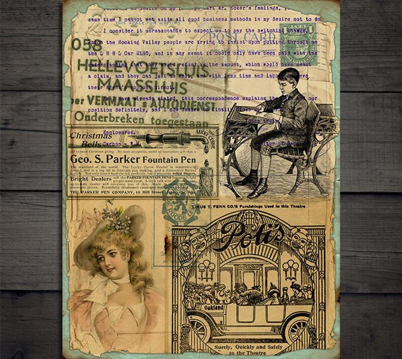 Collage Old English Newspaper Material Paper Junk Journal Background Decoration DIY Scrapbooking Craft Paper