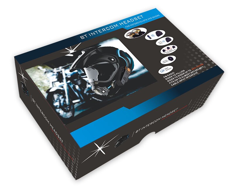 Intercomunicador BT-S2 con Bluetooth para motocicleta, auriculares con FM y MP3, resistente al agua, 1000M