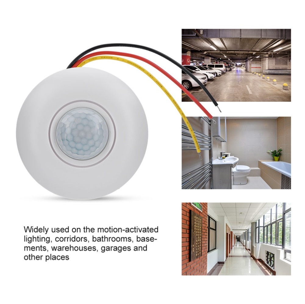 12V Infrared PIR Motion Sensor Switch with Time Delay 360 Degree Cone Angle Detecting Induction Sensor For LED Ceiling Light