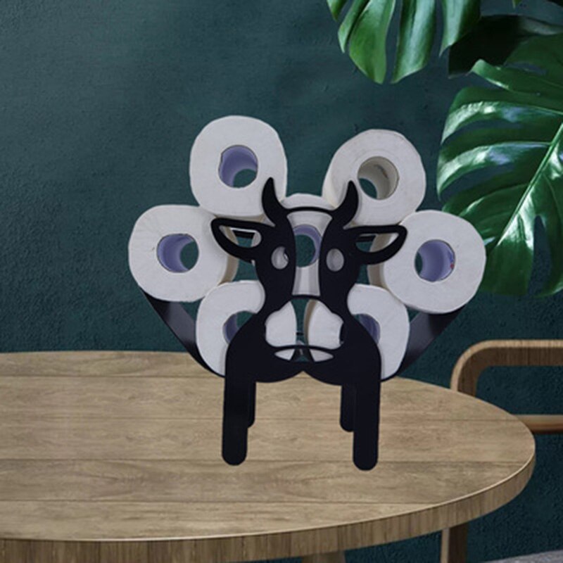 Soporte de papel para decoración de animales, estante de almacenamiento de papel de baño, Portarrollos de papel higiénico, Gato casero, vaca, artesanía, adornos Accesorios
