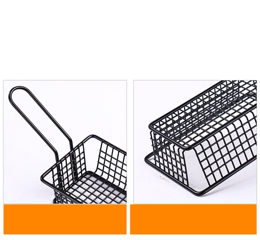 French Fries Basket Stainless Steel Food Storage Rack Snack Icing French Fry Containers Tin Pails Wedding Birthday Party Favors