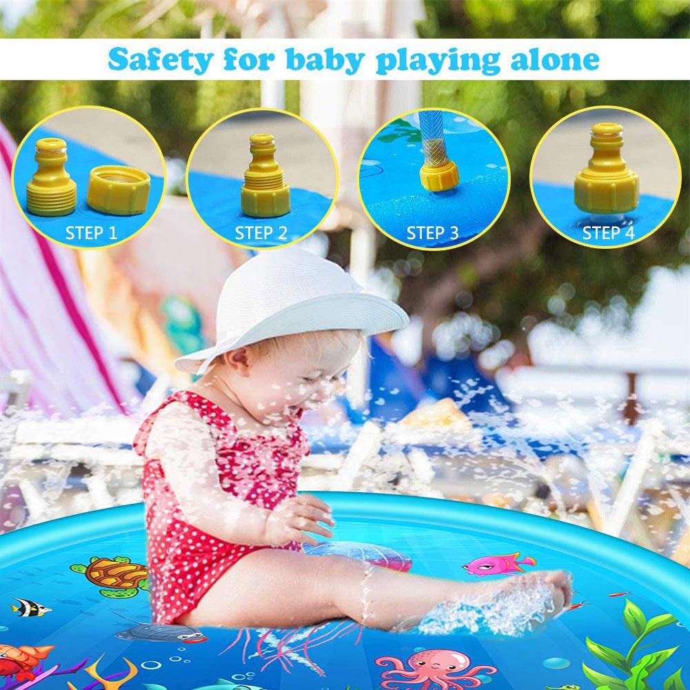 Opblaasbare Splash Pad Sprinkler Outdoor Water Fun Splash Pad 3 In 1 Waden Zwembad Voor Achtertuin Jongens Meisjes