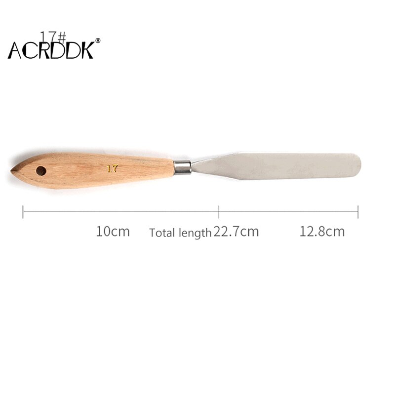 Palette Knife Painting Stainless Steel Spatula Palette Knife Oil Paint Metal Knives Wood Handle DF: 17