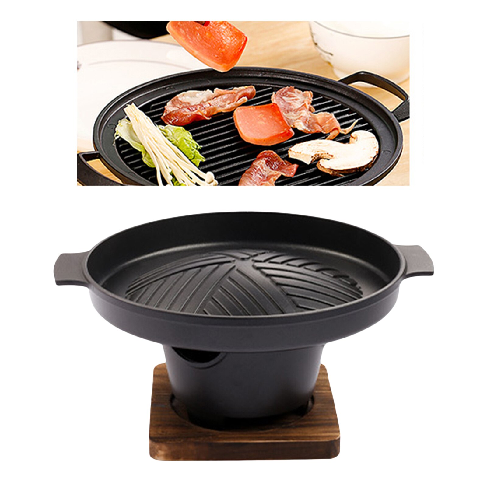 BBQ Grill BBQ Oven Plate Alcohol Stove Smokeless Non-stick Triangular Furnace Table Grill Charcoal Grill Outdoor Picnic Utensil