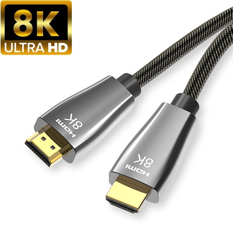 1m 2m 3m 8k 4k hdmi kabel 60hz v2.1 hdr højhastigheds 48 gbps til samsung lg sony tcl  ps5 ps4 splitter switch audio video 1080p 3d c: Ny version af hdmi 8k / 2m