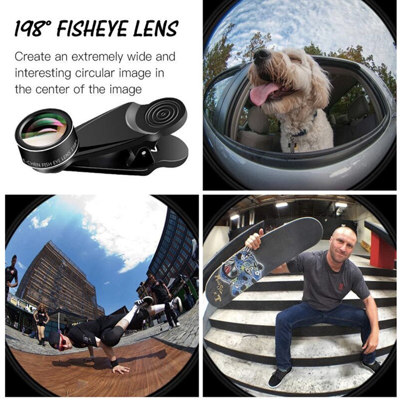 Fisheye Camera Lens 10 In 1 Mobiel Lens Kit Radiale Filter Caleidoscoop Lens 4-Lijn Star Filter Lens