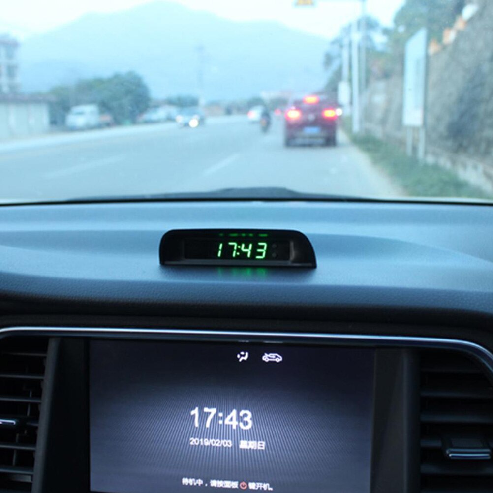 1Pc Hoge Precisie Klok Auto Dash Klok Thermometer Klok Elektronische Klok