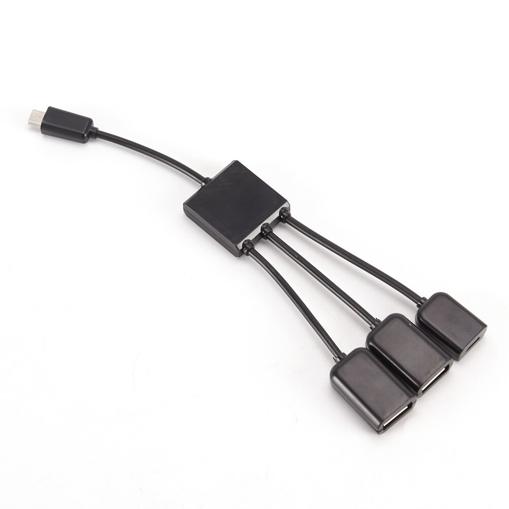 Host Hub Adapter 1 Male To 3 Female Micro USB OTG Hub Cable Connector Splitter USB Adapter Converter Car Interior Accessories
