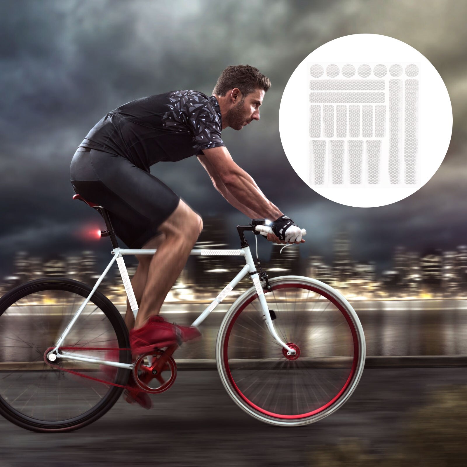 1 Sheet Bike Reflective Strips Bike Warning Strips Cycling Strips