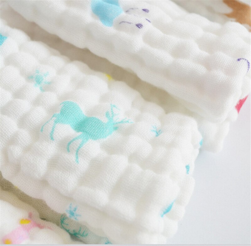 1PC 6 layers Baby Cotton Gauze Muslin Face Towel Baby Towel Wash Cloth Handkerchiefs Infant Baby Feeding Saliva Towels