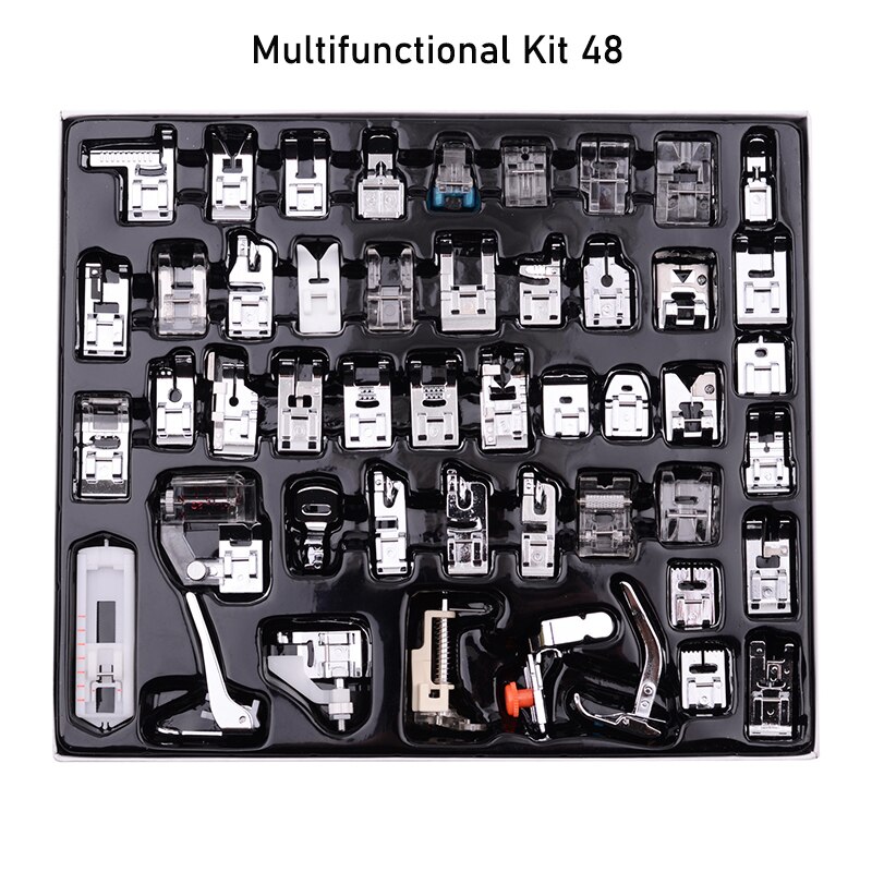 11/32/48/72PCS Sewing Machine Supplies Presser Foot Feet Accessories Singer Brother Sew Kit Braiding Blind Stitch Overlock Parts: 48PCS Presser Foot