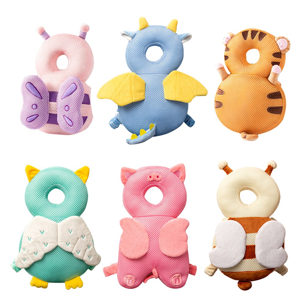 Nyfött barn baby huvudskydd pad kudde nackstöd tecknad mjuk säkerhet kuddar ängel fjäril ryggsäck fall skydd