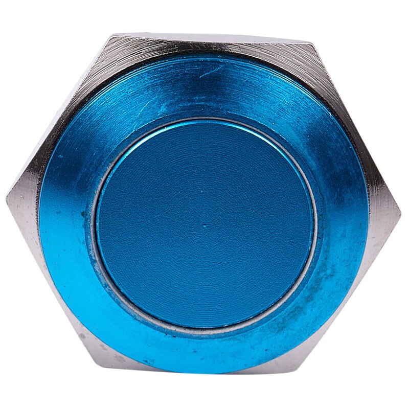 2Pcs 16Mm Flush Mounted Momentary Spst Stainless Steel Round Push Button Switch - Blue & Silver,Blue