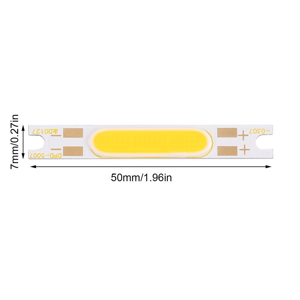 1 stücke 50x7mm 5W 9V LED Licht Streifen COB Modul Drei Lichter Farben Optional chip Bar DIY Kit