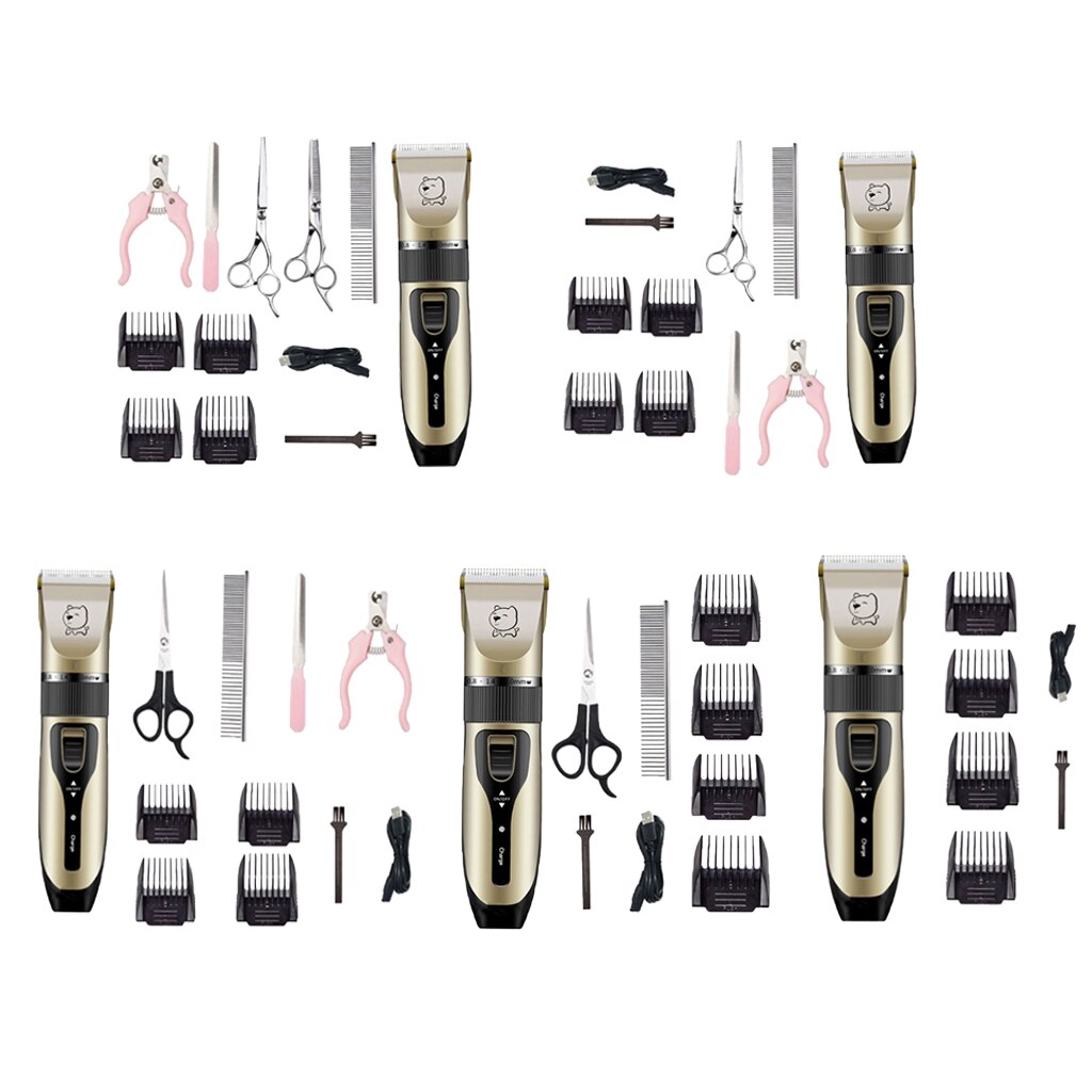 Draagbare Draadloze Hond Tondeuse Kit Pet Dier Elektrische Scheermes Trimmen Tool Met Afneembare Keramische Mes